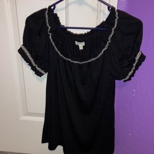 Black off shoulder shirt